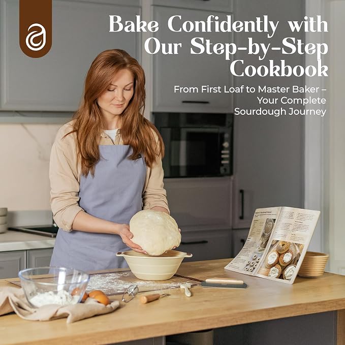 Sourdough Starter Kit with Dutch Oven and Scale - Complete Sourdough Kit with Proofing Baskets, 34oz Jar, Slings, and Other Premium Bread Making Tools - Perfect Baking Gifts for Women, Men, and Bakers - Image 7