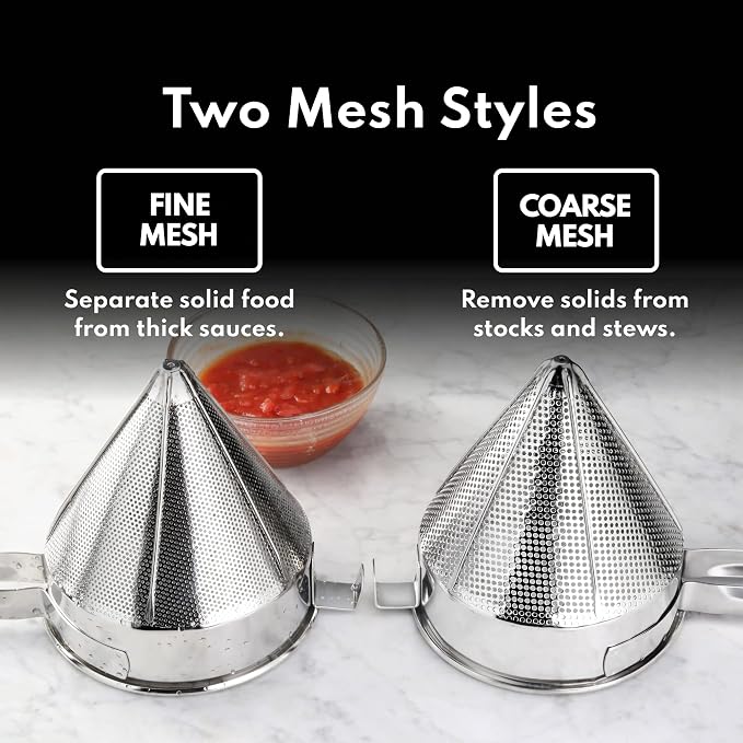 New Star Foodservice 34110 18/8 Stainless Steel China Cap Strainer, 10-Inch, Coarse Mesh - Image 8