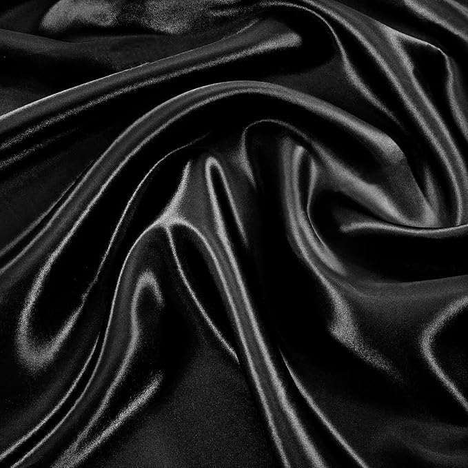 VACVELT 100 Pack Black Scalloped Satin Napkins 17x17 Inch Wedding | Scalloped Floral Edges With Silky Smooth Finish, Seamless Design, Machine Washable Wrinkle And Fade Resistant - Image 7