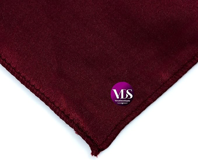 VDS - 200 Pieces | Satin Napkins 20 x 20 Inch Square | Kitchen & Dinner Table Napkins Cloths Handkerchief for Restaurant Bistro Wedding Christmas Birthday Party Dinner Decoration (Burgundy) - Image 5