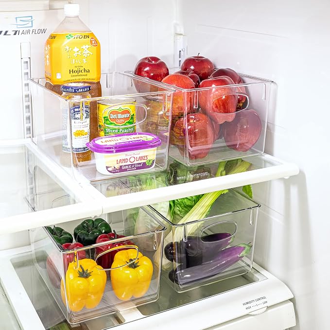 Sorbus Large Clear Plastic Storage Bins for Shelves, Clothes, with Handle - Clear Storage Bins, Drawer, Shelf, Closet, Pantry, Fridge, Freezer Organizer Bins, Closet Organizers and Storage (2 pack) - Image 7