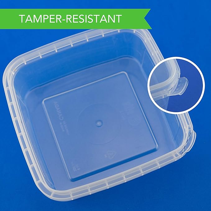 40 Pack Square Clear Deli Containers with Lids Disposable BPA Free Square Plastic Food Storage Containers with Lids Airtight for Meal Prep Take Out Kitchen (16 oz) - Image 5