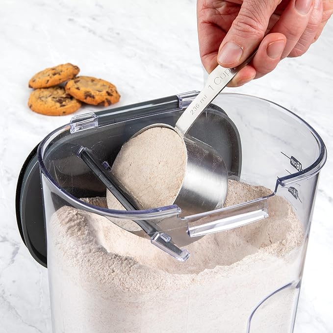 Progressive International ProKeeper+ Clear Plastic Airtight Food Baker's Kitchen Storage Organization Container Canister Set with Magnetic Accessories, 2- Piece Set (Flour 4-Quart) - Image 4