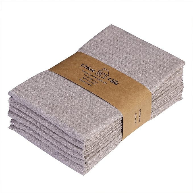 Urban Villa Kitchen Towels Cotton Dish Towels 20”x30” (Set of 6) Tan - Image 7
