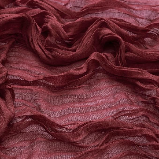 DeZerlor Burgundy Washable Cheesecloth Napkins Set of 12 for Wedding Party | Reusable Cloth Napkins Bulk, for Bridal Baby Shower Dinner Cocktail Birthday Home, 21x21 Inches - Image 6