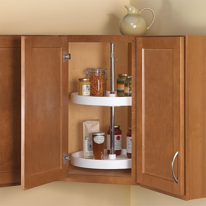 Knape & Vogt PFN32ST-W 31.5" by 32" by 32" Full-Round Polymer Lazy Susan Cabinet Organizer,White - Image 7