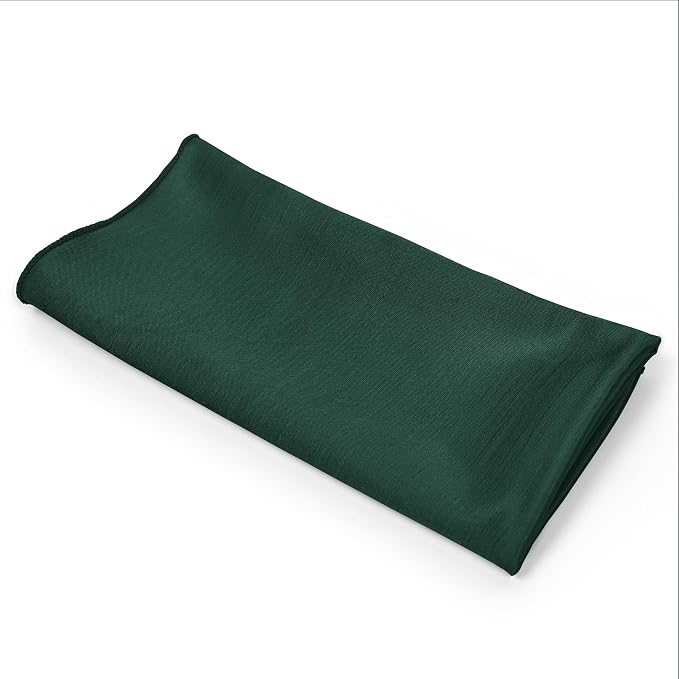 17x17-Inch Shantung Satin Cloth Napkins, Hunter Set of 120 | Bulk Case of 10 Dozen, Square, 100% Polyester Fabric, Reversible, Faux Dupioni Silk Reverse Side, Machine Washable, Green - Image 9