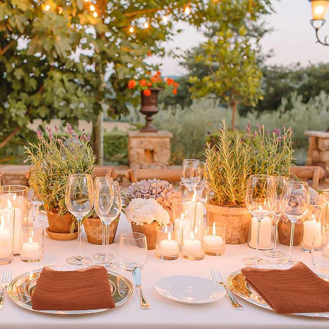 100 Pack Terracotta Fall Napkins 20x20Inch Cheesecloth Napkins | Elegant Cloth Napkins for Table, Washable Rustic Boho Gauze Napkins, for Wedding Party Bridal Baby Shower Dinner Table Decor - Image 7