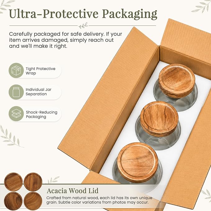 CONNOO 3Pcs-93oz Large Cereal Containers Storage with Acacia Wood Lids | Pantry Organization, Store Flour, Sugar, Rice, Pasta, Cereal & Dry Foods, Includes 120 Waterproof Labels - Image 7