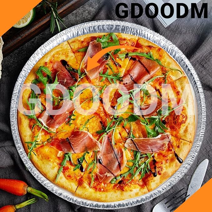 50 Pack 12 Inch Disposable Pizza Pans, Aluminum Pizza Pans, Round Pizza Pan Foil Focaccia Pan, Chocolate Cookies Cake Tin, Serving Platter Tray, Freezer & Oven Safe - Image 9