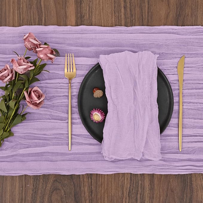 fani 100 Pack Gauze Cheesecloth Napkins, 20 x 20 in, Lavender | Wrinkled Table Napkins, Soft Cotton, Rustic Decorative, Weddings, Party, Dinner Table, Everyday Use - Image 8