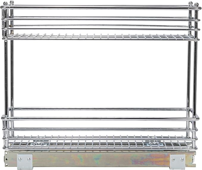 Household Essentials Glidez 2‑Tier Multipurpose Chrome‑Plated Steel Pull‑Out/Slide‑Out Under Cabinet Organizer, Chrome Finish - Image 10
