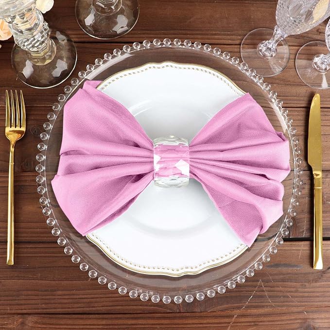 Efavormart Premium Cloth Napkins Set of 25, 20x20 Inch Pink Seamless Dinner Napkins, Washable Linen Table Napkin Cloth with Hemmed Edges for Weddings, Party and Banquet - Image 8