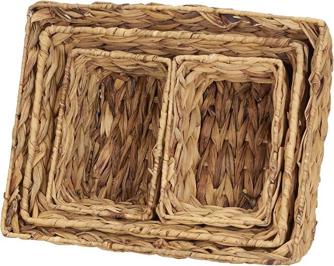Household Essentials ML-6695N Set of 4 Wicker Storage Baskets - Natural Brown - Image 6