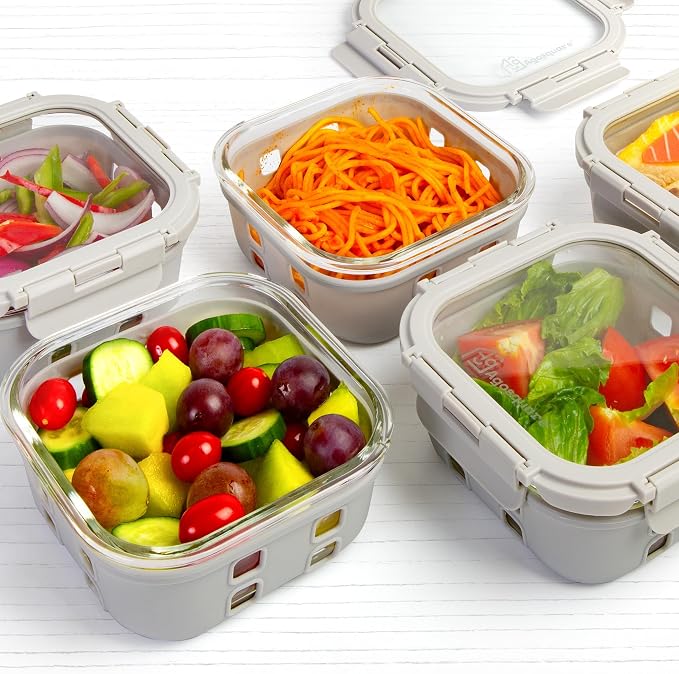Glass Food Storage Containers with Glass Lids – 28oz Meal Prep Containers, Lunch Box with Silicone Sleeve – Stackable Containers for Lunch & Leftovers - Image 7