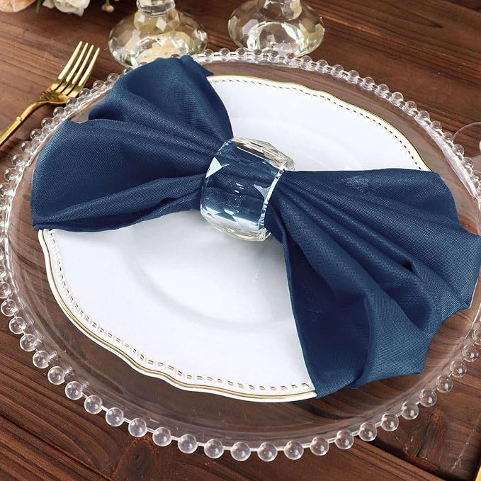 Efavormart Premium Cloth Napkins Set of 10, 20x20 Inch Navy Blue Seamless Dinner Napkins, Washable Linen Table Napkin Cloth with Hemmed Edges for Weddings, Party and Banquet - Image 7