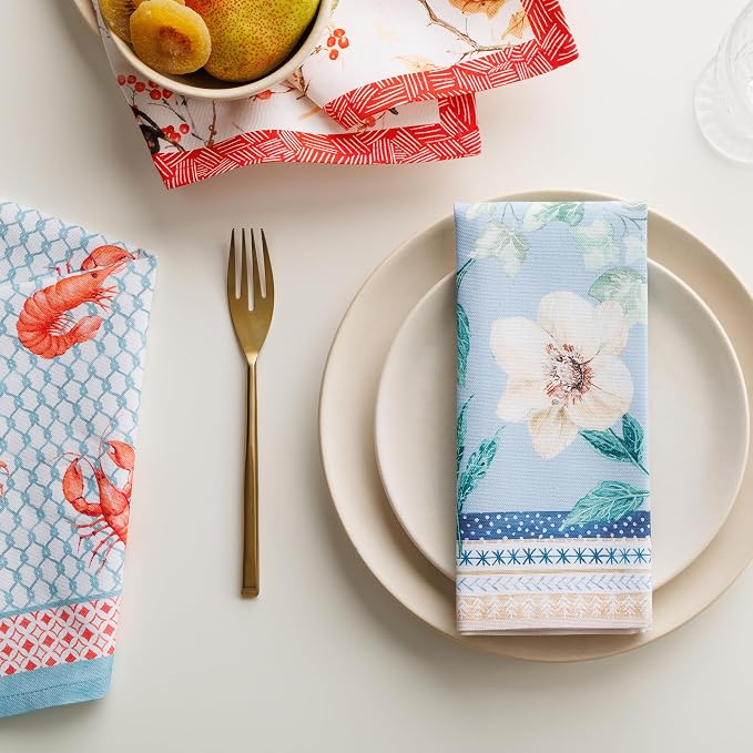 Maison d' Hermine Cloth Napkins Set of 4 Reusable 100% Cotton (18" x 18") | Everyday Square Napkins Cloth Washable Dinner Party Wedding Restaurant Hotel Kitchen Spring Summer - Winter Floral - Image 9