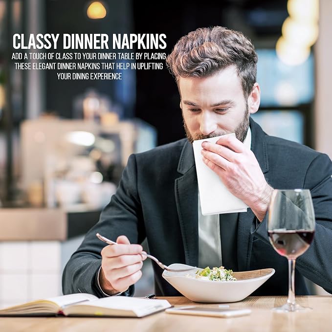 Bulk 144-Pack Hotel Cloth Napkins, 20" x 20", Wrinkle Resistant, White | High Volume Collection for Restaurants, Catering & Event Venues, Washable & Reusable - Image 9