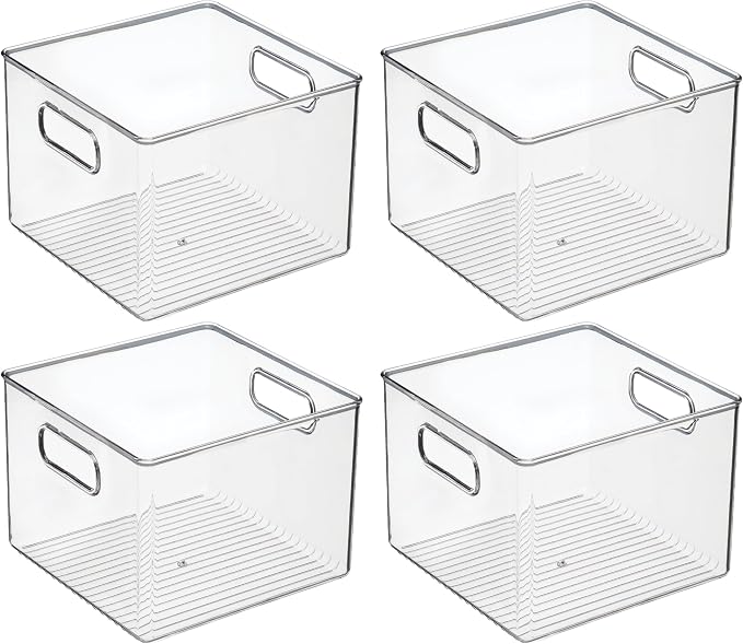 iDesign Clear Plastic Storage Bins, 4-Pack | For Kitchen Pantry and Fridge, For Cabinets and Shelves - Image 9