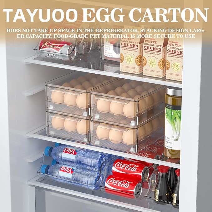 Fridge Egg Drawer Organizer, Clear 18 Egg Holder with Non-Slip Feet | Fits all standard refrigerators, organize fresh eggs neatly and save more fridge storage space - Image 6