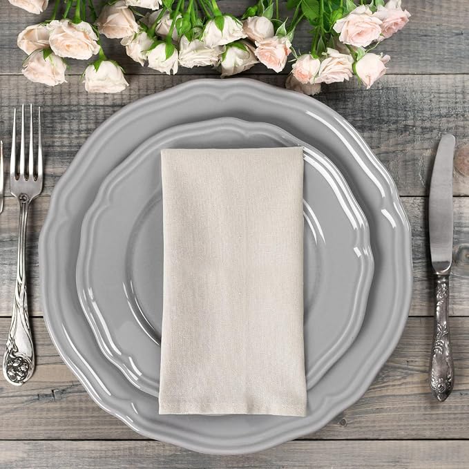 Mixweer Set of 40 Beige Cloth Linen Napkins Bulk Reusable Cotton Dinner Napkin 16 x 16 Inch Washable Pastel Soft Table Napkins for Wedding Dinner Hotel Restaurant Event Party - Image 7