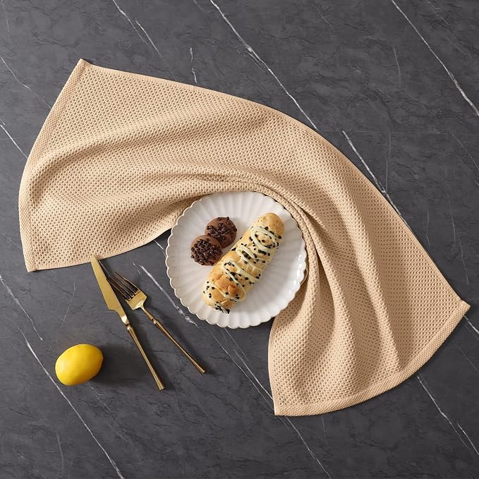 Homaxy 12 Pack 100% Cotton Kitchen Towels and Dishcloths Set, Apricot | 12 x 12 Inches and 13 x 28 Inches Kitchen Towels Set, Ultra Soft Absorbent Dish Cloths for Washing Dishes - Image 9