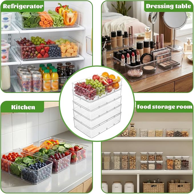 16 Pcs Snack Pantry Organizer Storage for Shelf,Large,Divider - Image 7