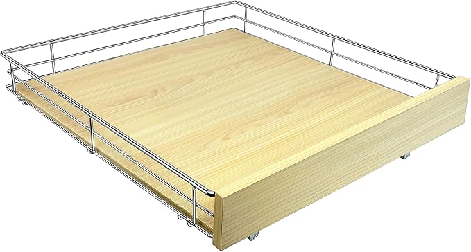LYNK PROFESSIONAL® SELECT™ Slide Out Cabinet Organizer Pull Out Drawer, 20" x 21" Pull Out Cabinet Organizer – Pull Out Shelves for Kitchen Cabinets – Roll Out - Lifetime Ltd. Warranty, Wood Chrome - Image 7