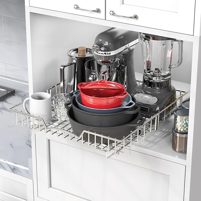 Simple Houseware Under Cabinet Pull Out Sliding Shelf Drawer, 18Dx17W | for Kitchen Organizer - Image 7