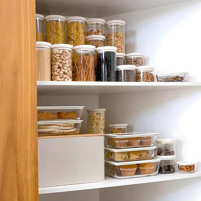 Glass Food Storage Jar with Glass Lid, Food Canister Set with Airtight Lids, Pantry Storage Jar for Kitchen Organization. Food Storage Containers in Pack of 6, 16oz. - Image 8