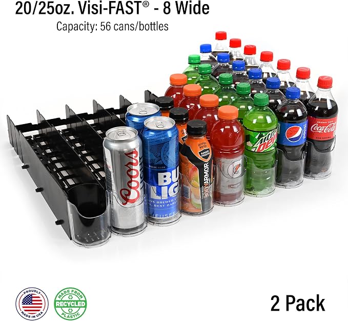 Fridge Drink Organizer & Soda Can Dispenser for Refrigerator, 2-Pack - Image 8