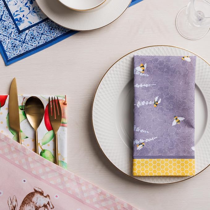 Maison d' Hermine Cloth Napkins Set of 4 Reusable 100% Cotton (18" x 18") | Everyday Square Napkins Cloth Washable Dinner Party Wedding Restaurant Hotel Kitchen Spring Summer - Bees Are Buzzing - Image 9