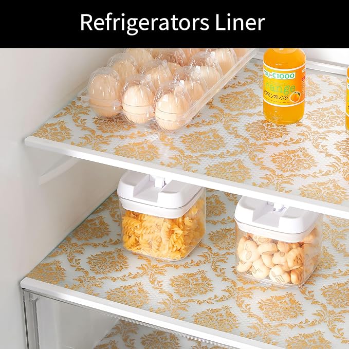 Cooyes Shelf Liner for Kitchen Cabinets – Non-Adhesive Waterproof Drawer Liner – Durable EVA Material Easy-to-Cut Shelf Paper for Refrigerator, Cupboard, Dresser with Modern Pattern - Image 8