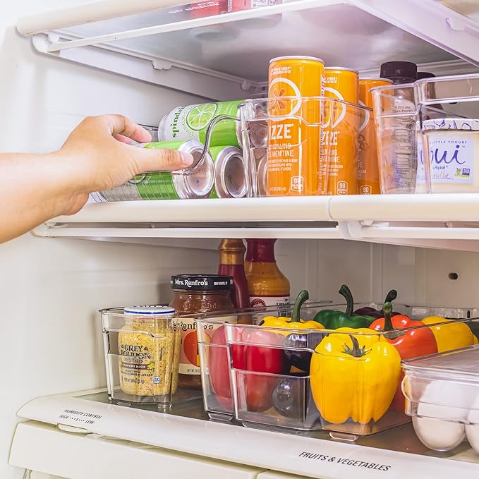Sorbus Fridge Organizer Bins – Set of 8 Refrigerator Organizers and Storage Containers, Stackable Freezer Bins and House Essentials for New Home, BPA-Free Pantry Drawer Organizers - Image 9