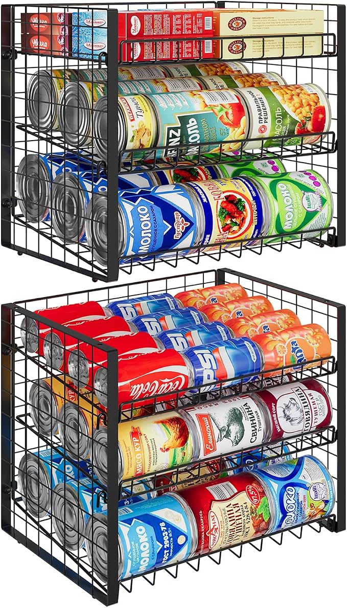 JKsmart 3-Tier Stackable Can Rack Organizer for Pantry, Adjustable Can Storage Holder for Various Ounces of Canned food Soda Drinks, Can Dispenser for Kitchen Cupboard Cabinet, 2 Pack - Image 9