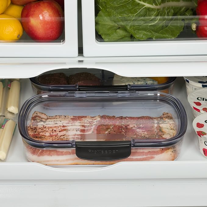 Progressive Prokeeper + Deli Storage Set: Air-Tight Silicone Sealed Containers w Grooved Bottom, Dry Erase Lid, BPA-Free, Stackable, Keeps Meats & Cheeses Fresh Longer, PKS-700C Deli 1.65L - Image 7
