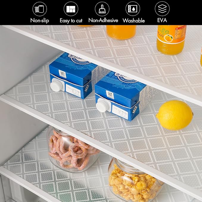 Shelf Liners for Kitchen Cabinets – Non Adhesive Drawer and Cabinet Liner, Waterproof and Oil-Proof Kitchen Cupboard Shelf Paper EVA Material Fridge Liner for Refrigerator – Modern Pattern - Image 7