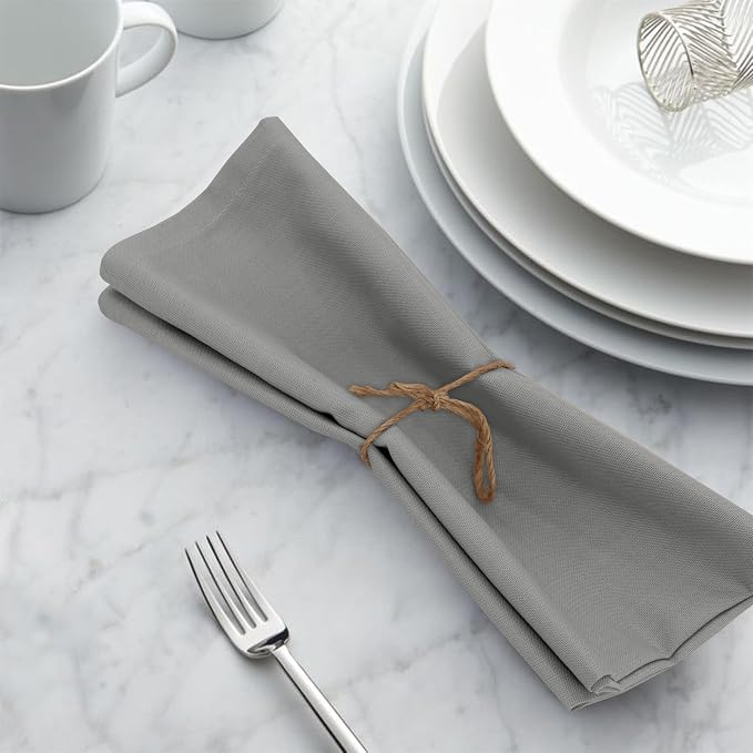 Ruvanti Cloth Napkins Set of 12, 18x18 Inches, 100% Cotton, Washable, Soft & Absorbent, Perfect for Wedding, Christmas, Thanksgiving Dinners - Wild Dove - Image 9