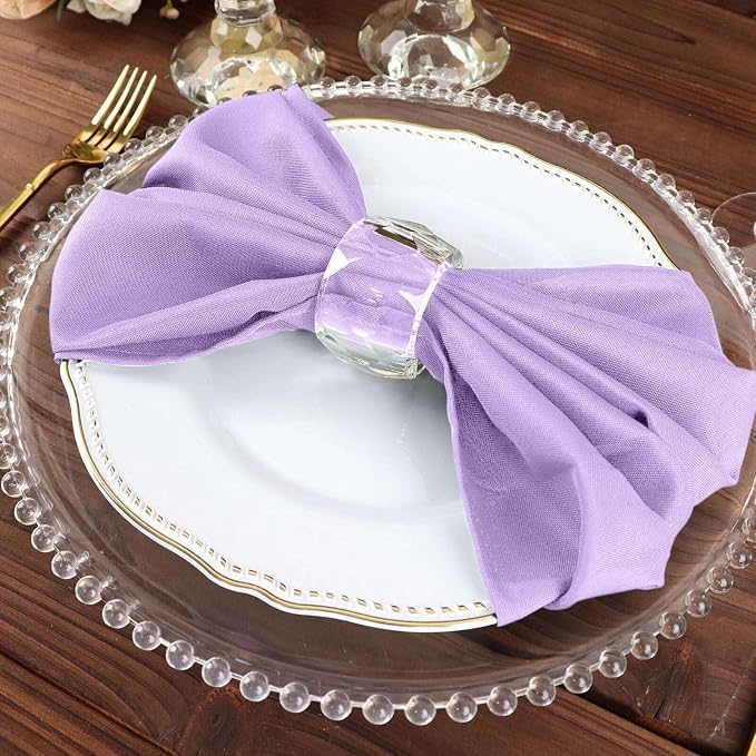 Efavormart Premium Cloth Napkins Set of 25, 20x20 Inch Lavender Seamless Dinner Napkins, Washable Linen Table Napkin Cloth with Hemmed Edges for Weddings, Party and Banquet - Image 8