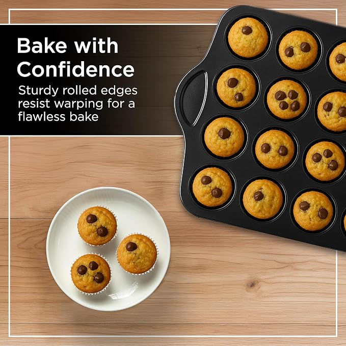 Wrenbury Mini Muffin Pan Non Toxic Set of 2 - Non Stick 24 Cup Small Cupcake Tray for Baking Joyful Bites - Dishwasher Friendly - Health Conscious Baking - 1.8" Cup - Image 7