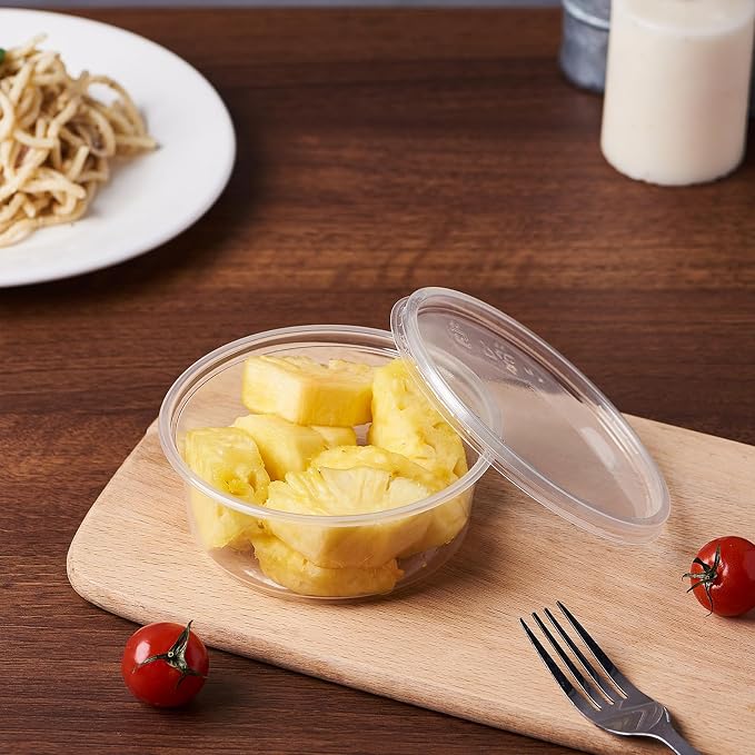 [50 Set - 8 oz. Plastic Deli Food Storage Containers With Lids Disposable Clear Small Togo Containers … - Image 7
