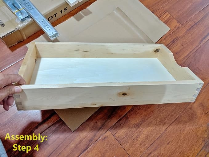 Elysian 11" Slide Out Cabinet Organizer for 15" Pantry, Solid Wood Dovetail Drawer, 21" Deep, Full Extension Side Mount Rails, Includes Spacers for Face Frame & Frameless - Image 9