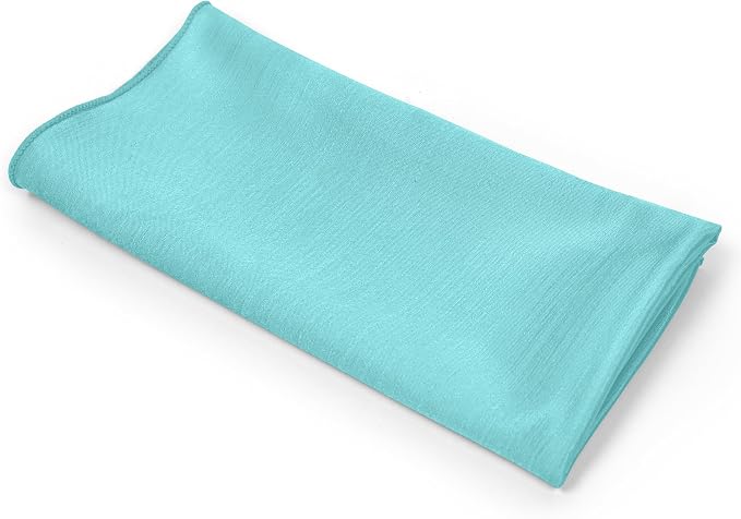 17 x 17-Inch Shantung Satin Cloth Napkins, Aqua, Set of 24 | Bulk Case of 2 Dozen, Square, 100% Polyester Fabric, Reversible, Faux Dupioni Silk Reverse Side, Machine Washable, Blue - Image 9