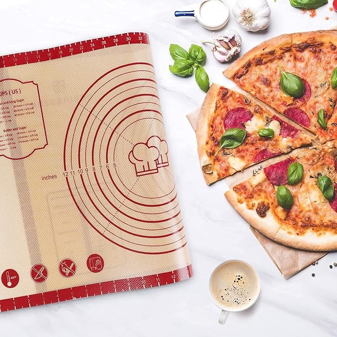 DANIA & DEAN Silicone Baking Mat, 28x20 Large Pastry Mat with Measurements | 2026 Upgraded Extra Thick Non-Slip Reusable Counter Mat for Sourdough Bread Pie Crust Pizza Dough Rolling Kneading - Image 8