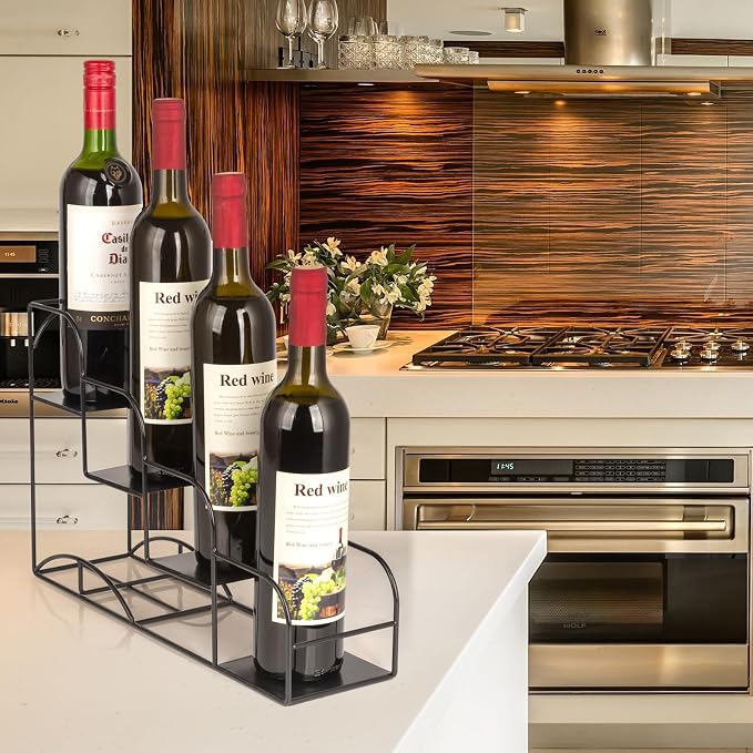 Syrup Rack for Coffee Bar Accessories, Iron 4 Compartment Bottle Organizer, Countertop Display Storage Shelf Bottle Stand, Metal Coffee Bar Organizer for Wine, Kitchen, Holds 4 Bottles - Image 7