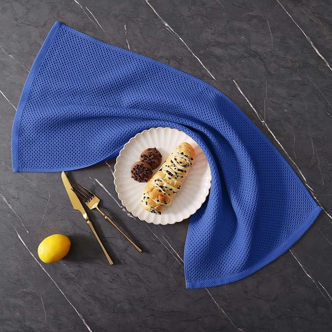 Homaxy 12 Pack 100% Cotton Kitchen Towels and Dishcloths Set, Blueberry | 12 x 12 Inches and 13 x 28 Inches Kitchen Towels Set, Ultra Soft Absorbent Dish Cloths for Washing Dishes - Image 9