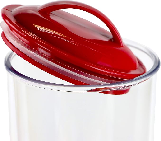 Calypso Basics by Reston Lloyd Acrylic Storage Canisters, Spaghetti, Red - Image 5