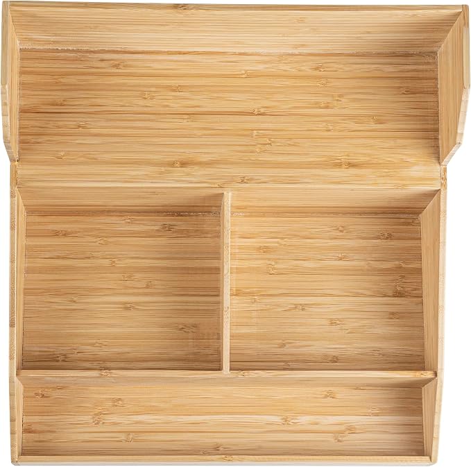 Restaurantware Coffee Cup Organizer 15 x 14.25 x 9.25 Inch Multipurpose Bamboo Condiment Holder Brown Countertop Cup and Lid Organizer for Coffee Shops and Office Break Rooms - Image 15