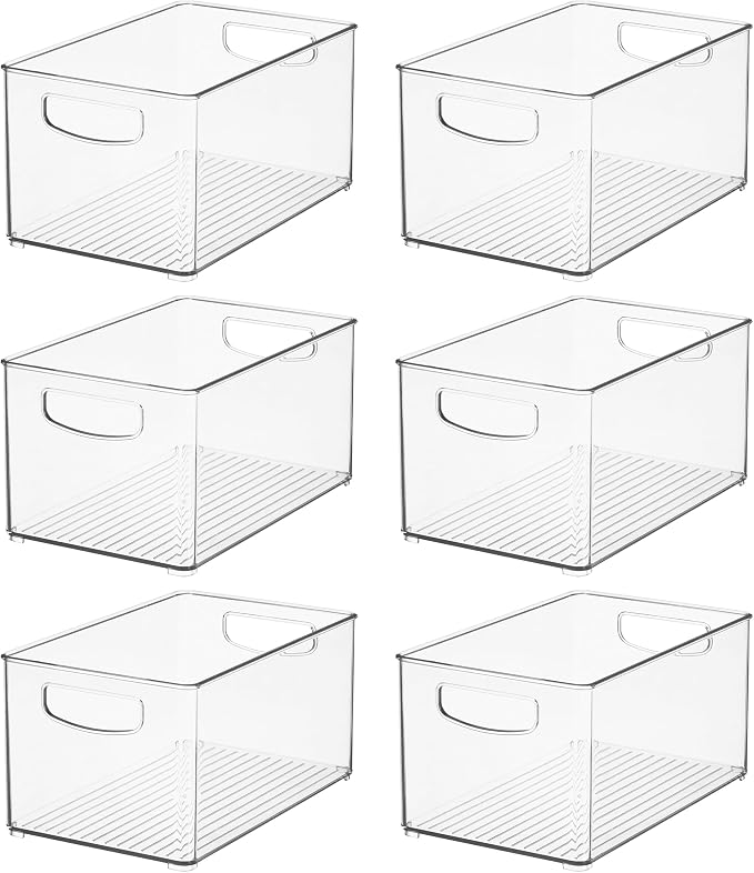 iDesign Stackable Clear Plastic Bin, 6-Pack | Kitchen Organizers and Storage, For Fridge and Pantry - Image 9