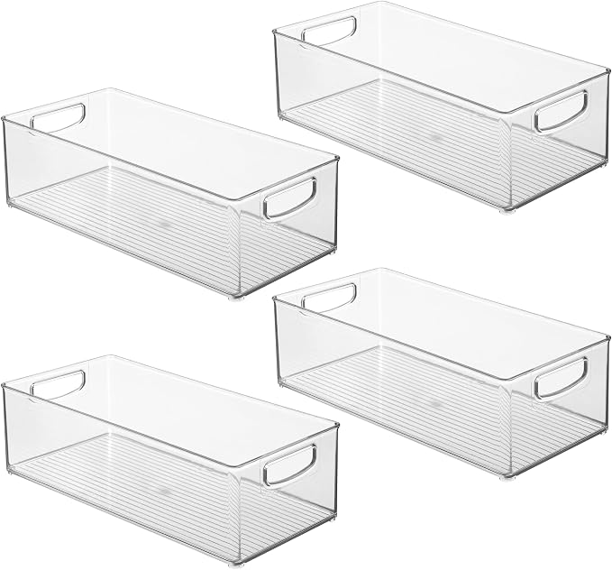 iDesign Stackable Storage Bin, Set of 4, Clear | Organizer Bin for Kitchen and Pantry, Made in USA - Image 9